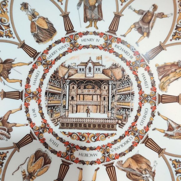 Vtg Wedgwood Etruria Shakespeare Characters All The World's A Stage Plate 10" - Picture 2 of 7